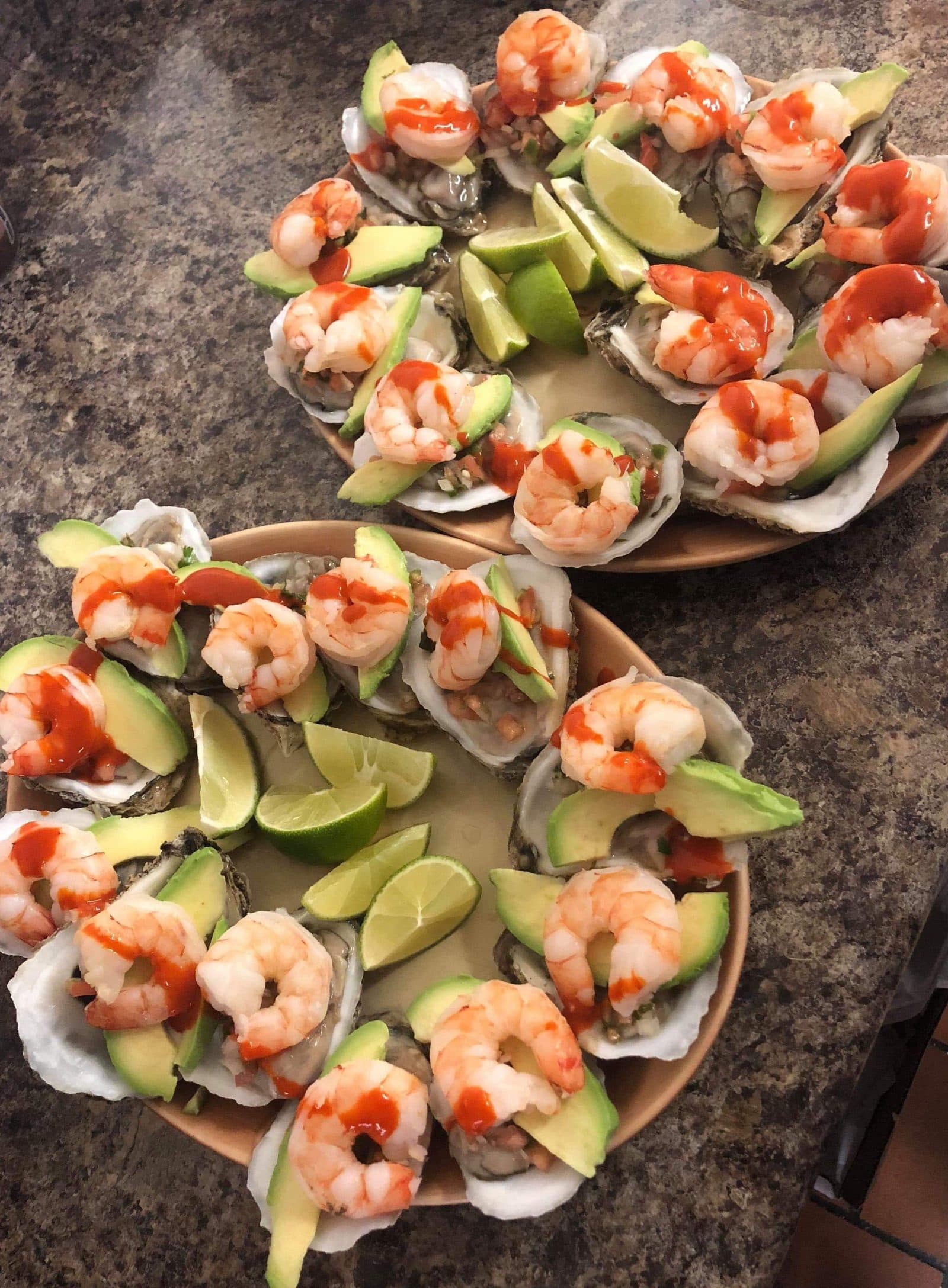 Ostiones charros with fresh oysters