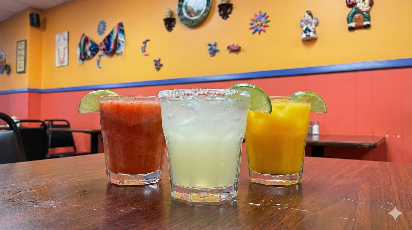 Signature margaritas - Classic, Strawberry, Mango